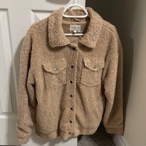 Small - Tan Teddy Jacket for Women